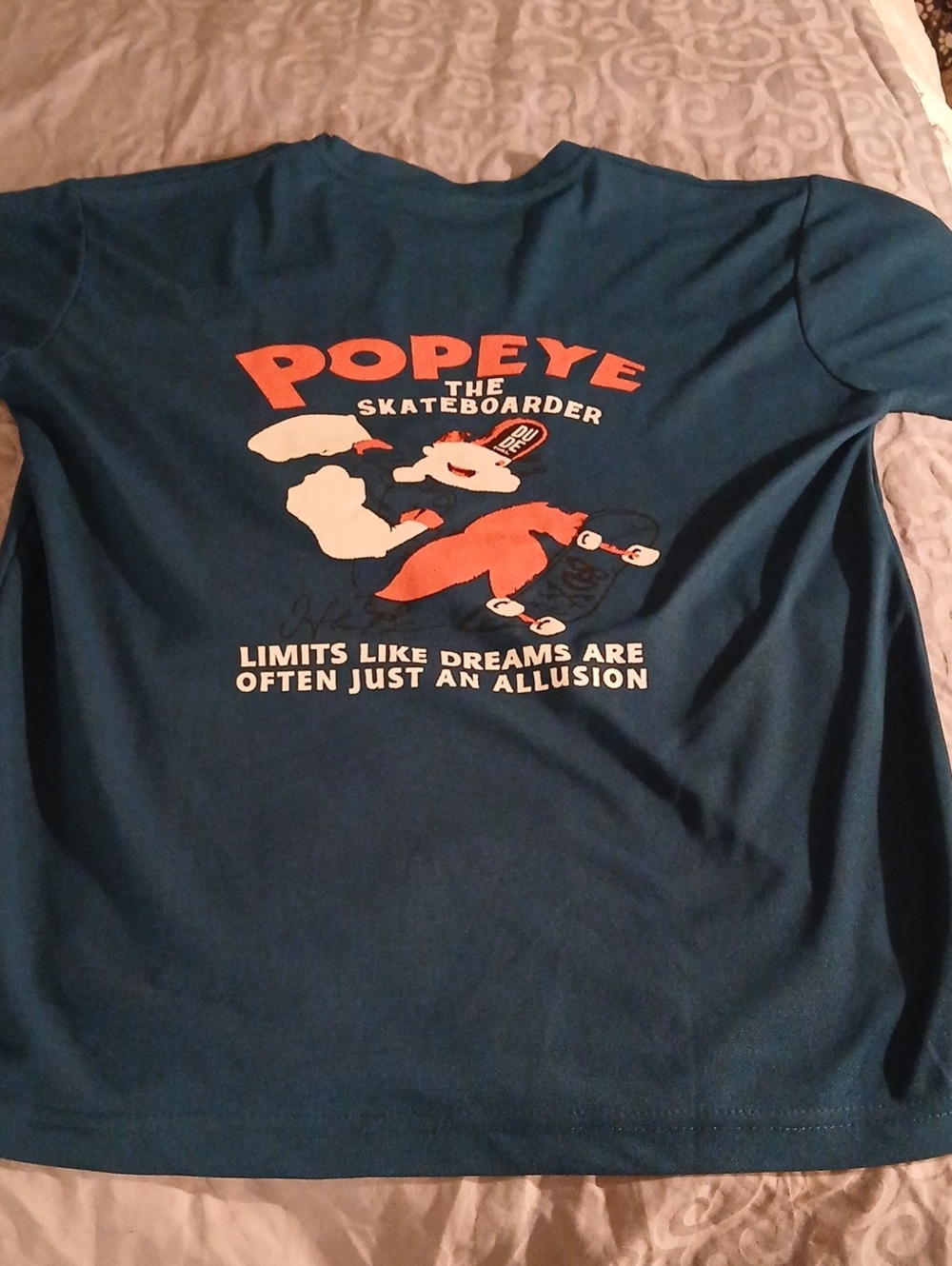 Popeye The Skateboarder Graphic Tee - Teal